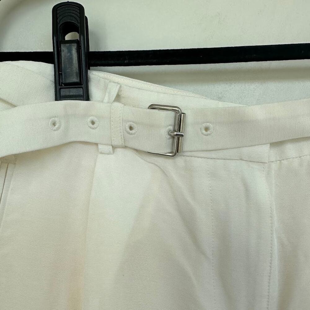 ATM White Pleated Wide Leg Pants Size 10 - Picture 4 of 12